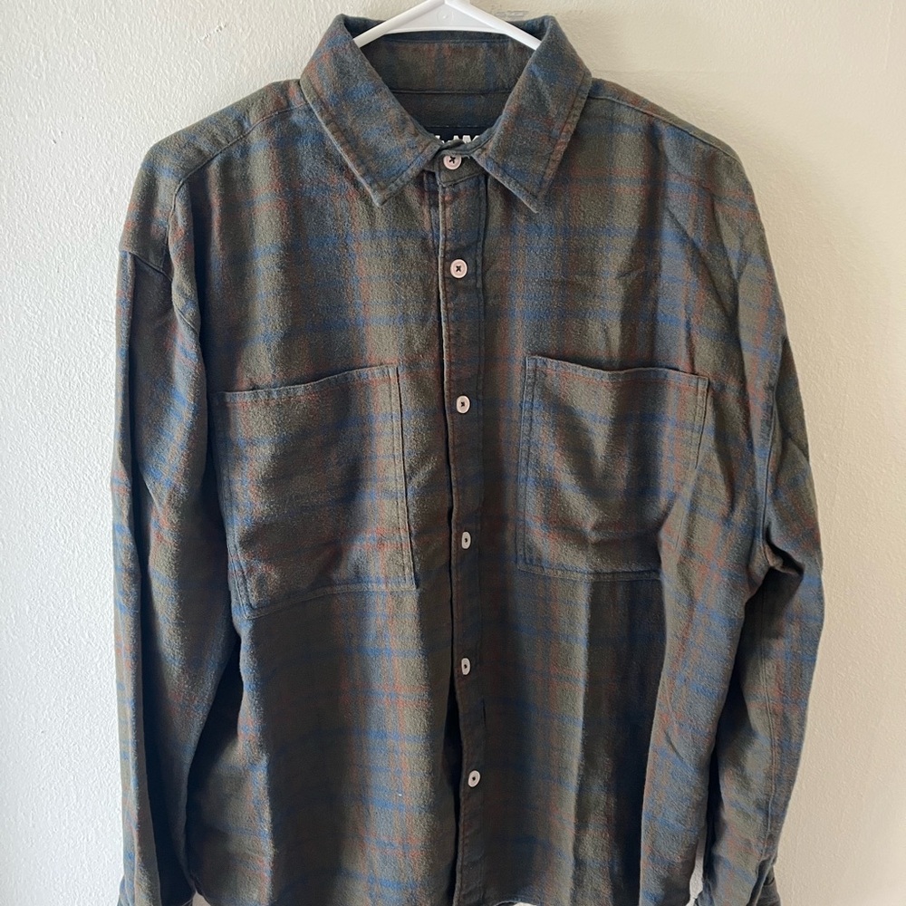 Only NY Flannel Button Down Shirt - Multicolor Plaid Medium